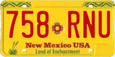 NM license plate 758RNU
