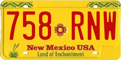 NM license plate 758RNW