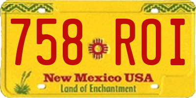 NM license plate 758ROI