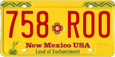 NM license plate 758ROO