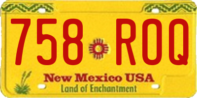 NM license plate 758ROQ