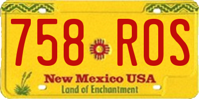 NM license plate 758ROS