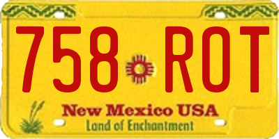 NM license plate 758ROT