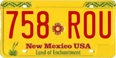 NM license plate 758ROU