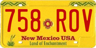 NM license plate 758ROV