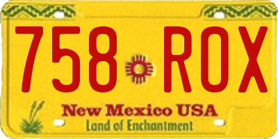 NM license plate 758ROX