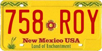 NM license plate 758ROY