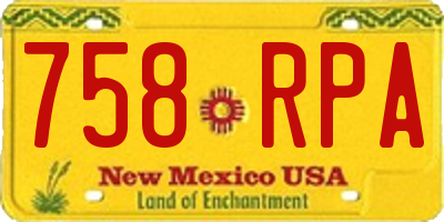 NM license plate 758RPA