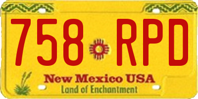 NM license plate 758RPD