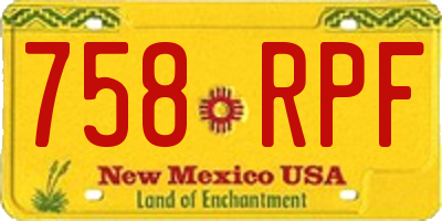 NM license plate 758RPF