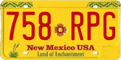 NM license plate 758RPG