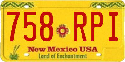 NM license plate 758RPI