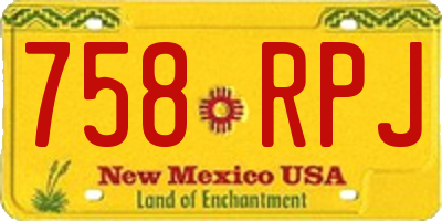 NM license plate 758RPJ
