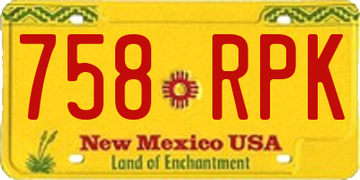 NM license plate 758RPK