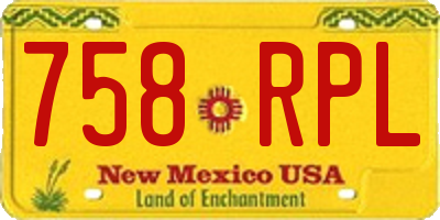 NM license plate 758RPL
