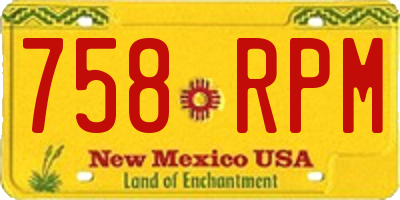 NM license plate 758RPM