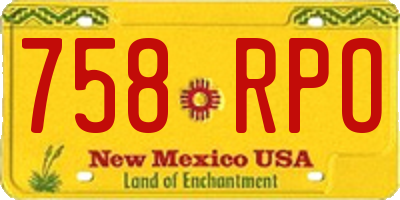 NM license plate 758RPO