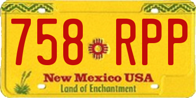 NM license plate 758RPP