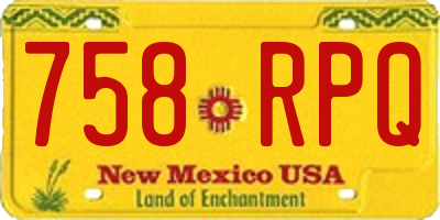 NM license plate 758RPQ