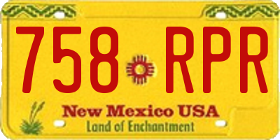 NM license plate 758RPR