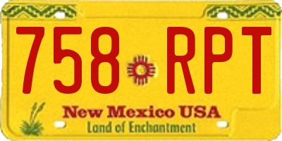 NM license plate 758RPT