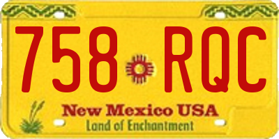 NM license plate 758RQC