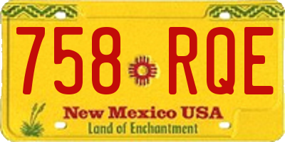 NM license plate 758RQE