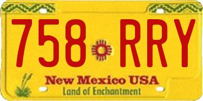 NM license plate 758RRY