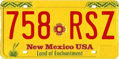 NM license plate 758RSZ
