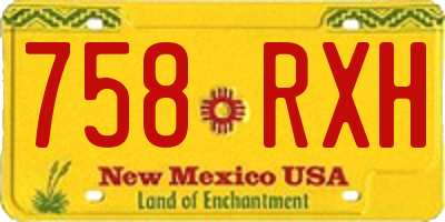NM license plate 758RXH