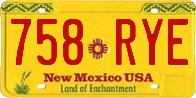 NM license plate 758RYE