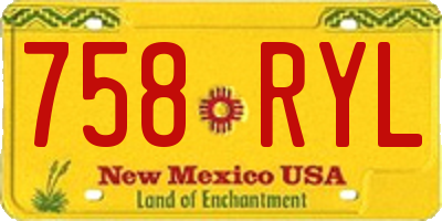 NM license plate 758RYL