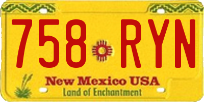 NM license plate 758RYN