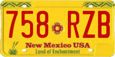 NM license plate 758RZB