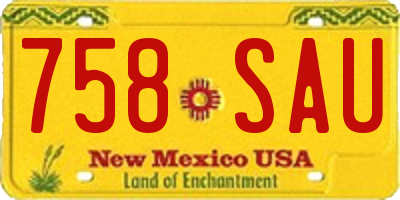 NM license plate 758SAU