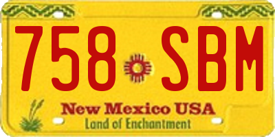 NM license plate 758SBM