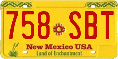NM license plate 758SBT