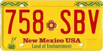 NM license plate 758SBV