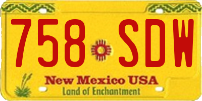 NM license plate 758SDW