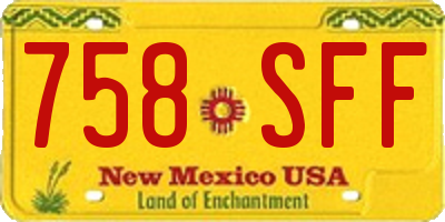 NM license plate 758SFF
