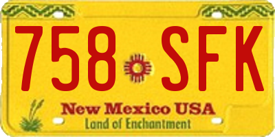 NM license plate 758SFK