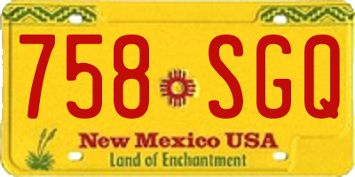 NM license plate 758SGQ