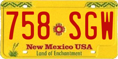 NM license plate 758SGW