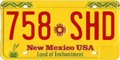 NM license plate 758SHD