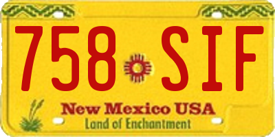 NM license plate 758SIF