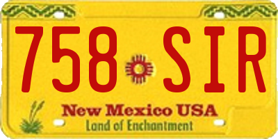 NM license plate 758SIR