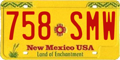NM license plate 758SMW