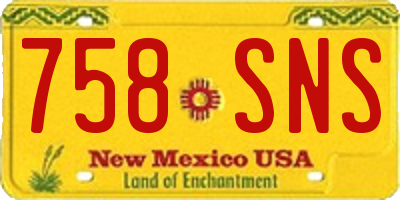 NM license plate 758SNS