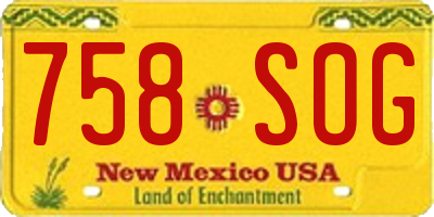 NM license plate 758SOG