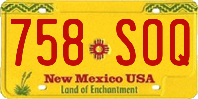 NM license plate 758SOQ